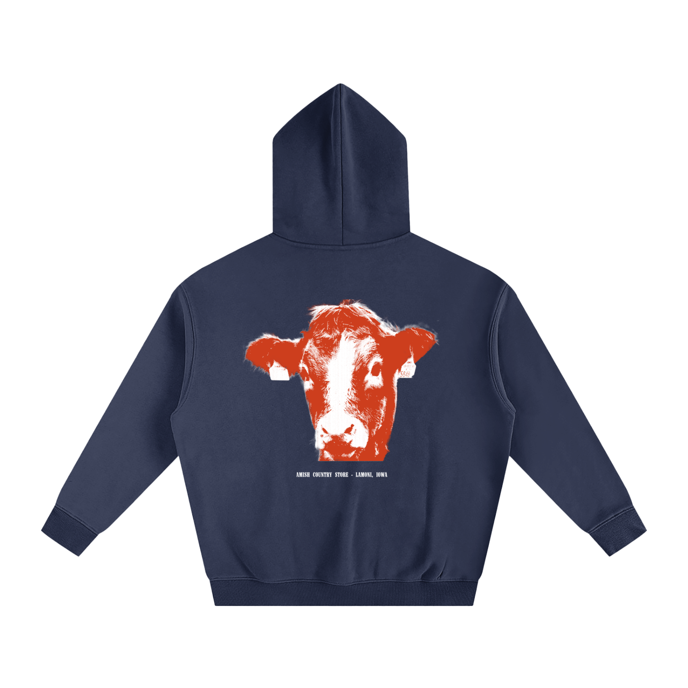 Amish Country Store Cow Oversize Fleeced Hoodie