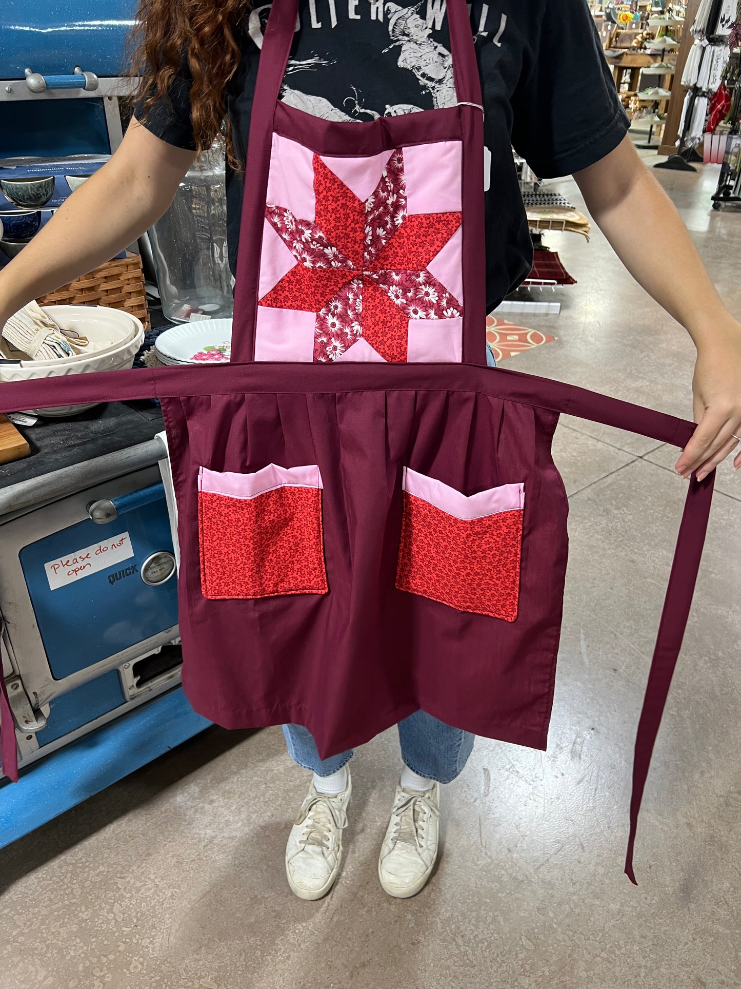 Handmade Amish Apron – Authentic Hand Stitched Cotton Apron for Adults & Kids | Rustic Farmhouse Style | Perfect for Cooking, Baking, & Gifts