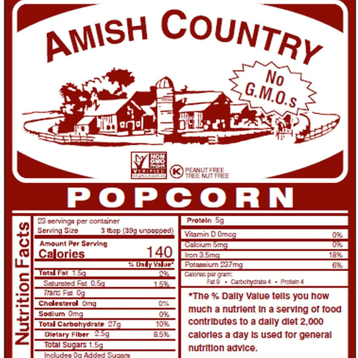 Baby White Hulless Popcorn Kernels (2 lb Bag) | Amish Country Store