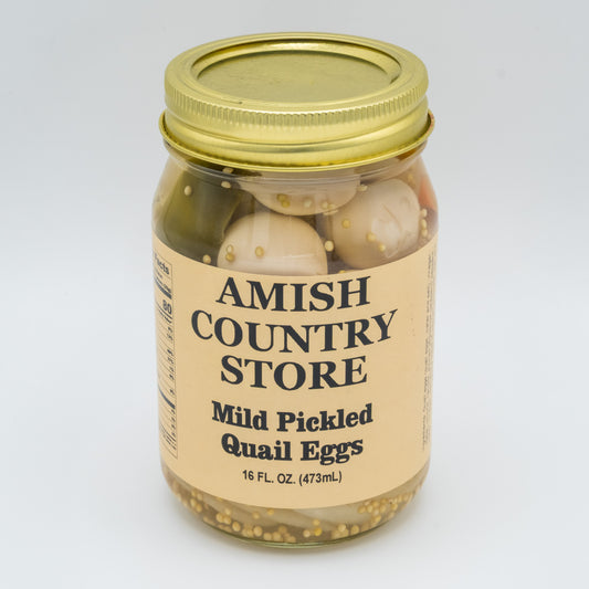 Mild Pickled Quail Eggs (16 oz) | Amish Country Store