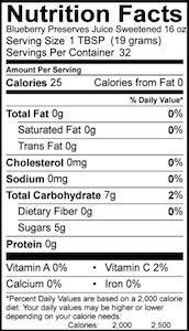 Blueberry Preserve Juice Sweetened 16 oz - Amish Country Store- bringing Amish quality into your home.