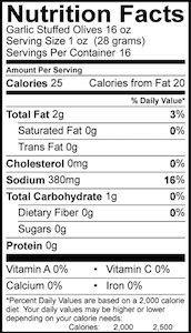 Garlic Stuffed Olives 16oz - Amish Country Store- bringing Amish quality into your home.