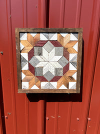 Amish Handmade Barn Quilt Wall Art – Reclaimed Barn Wood – 10.5” x 10.5”