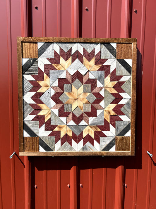 Amish Handmade Barn Quilt - Square (20.75 in x 20.75 in x 1 in)