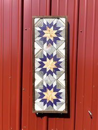 Amish Handmade Barn Quilt Wall Art – Reclaimed Barn Wood – 10.5” x 30”