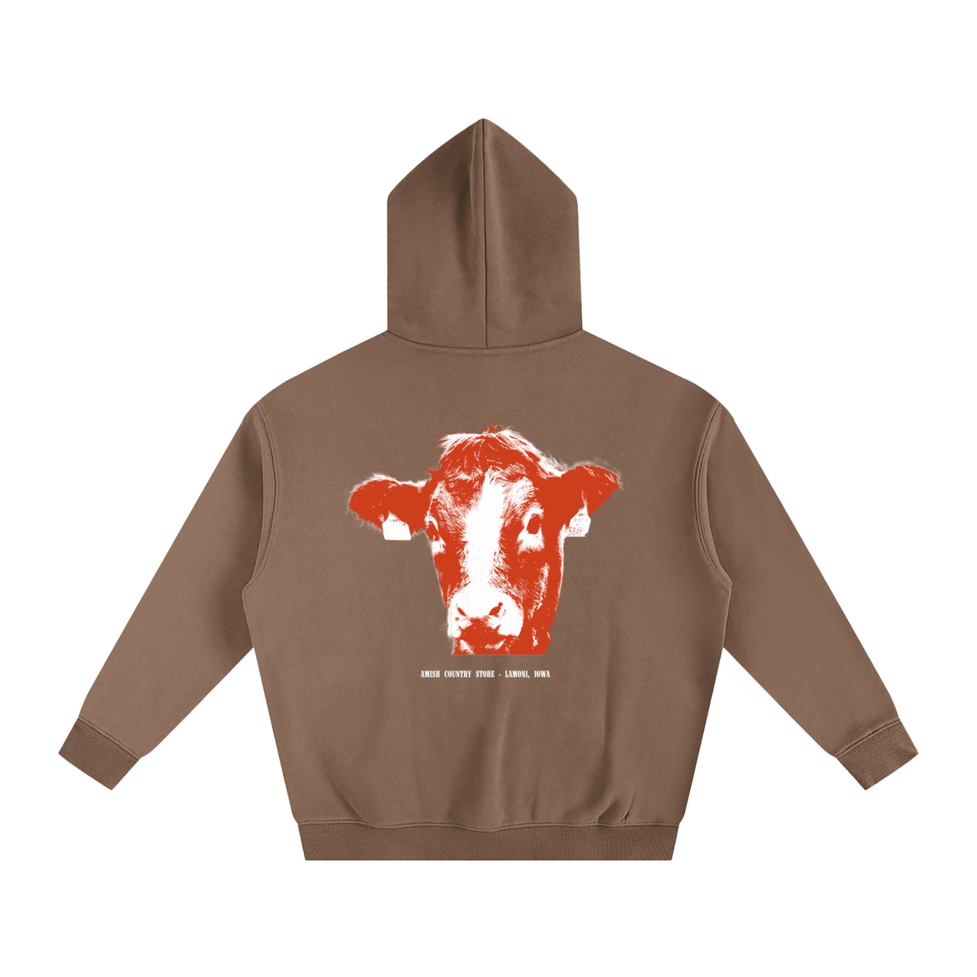 Amish Country Store Cow Oversize Fleeced Hoodie