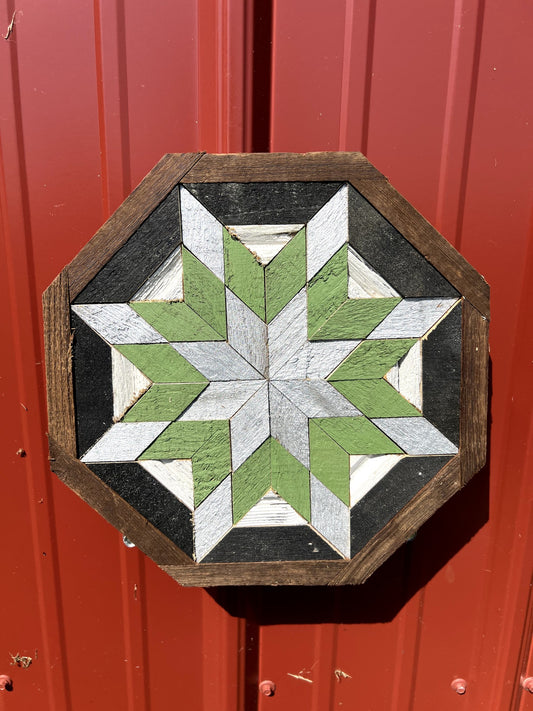 Amish Handmade Barn Quilt - Octagon (10.5 in x 10.5 in x 1 in)