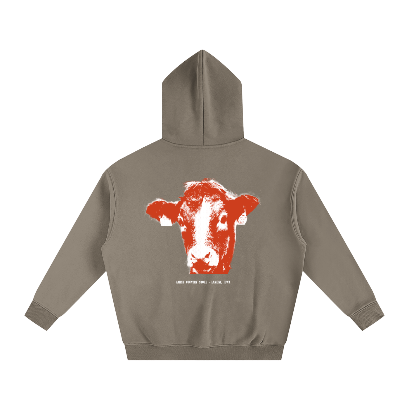 Amish Country Store Cow Oversize Fleeced Hoodie