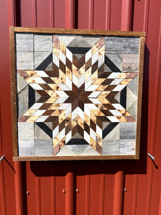 Amish Handmade Barn Quilt - Square (20.75 in x 20.75 in x 1 in)