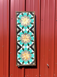 Amish Handmade Barn Quilt Wall Art – Reclaimed Barn Wood – 10.5” x 30”