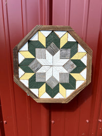 Amish Handmade Barn Quilt Wall Art – Reclaimed Barn Wood – 10.5” x 10.5”