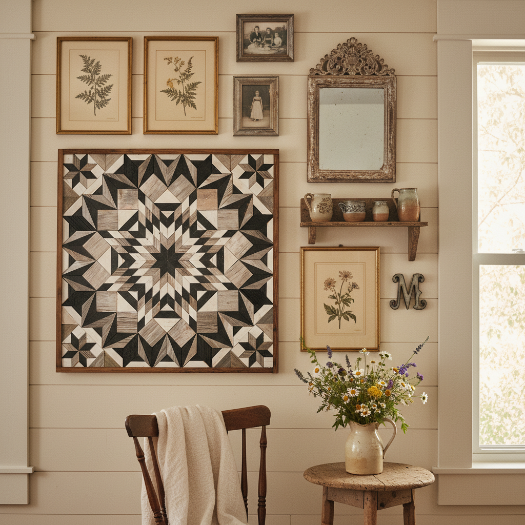 Amish Handmade Barn Quilt Wall Art – Reclaimed Barn Wood – 30.5” x 30.5”