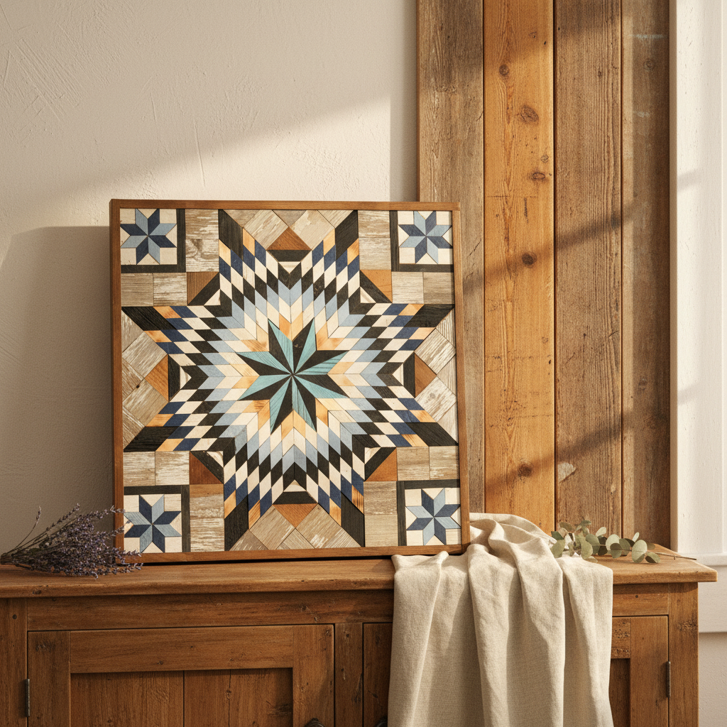 Amish Handmade Barn Quilt Wall Art – Reclaimed Barn Wood – 30.5” x 30.5”