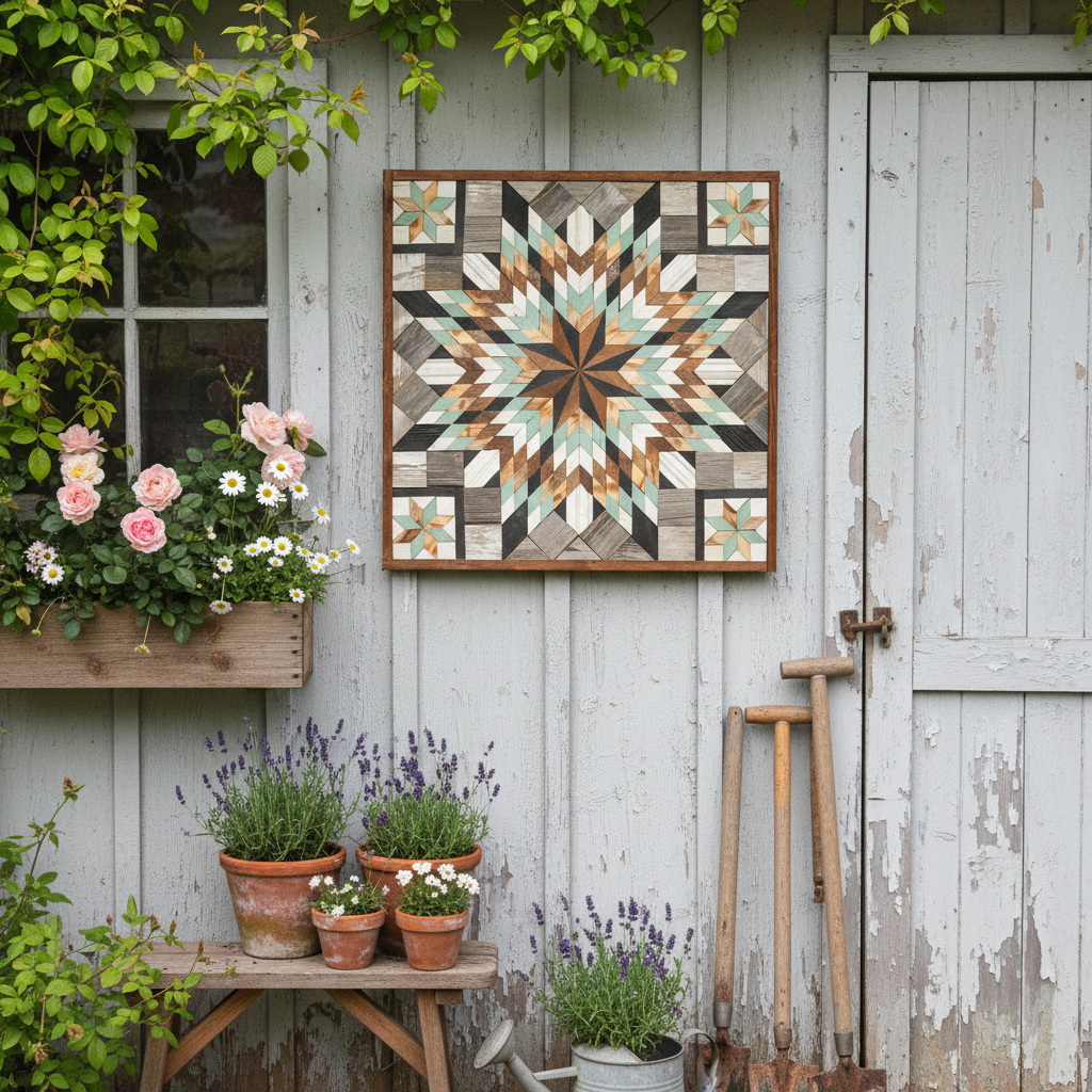 Amish Handmade Barn Quilt Wall Art – Reclaimed Barn Wood – 30.5” x 30.5”