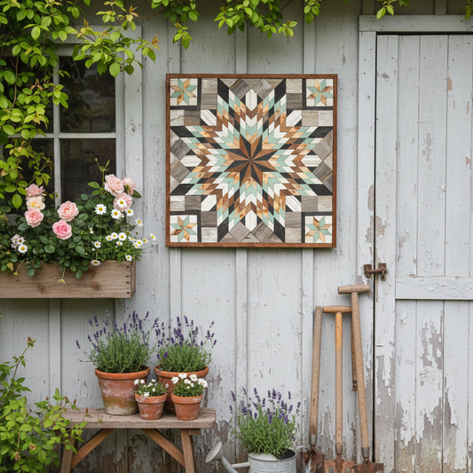 Amish Handmade Barn Quilt Wall Art – Reclaimed Barn Wood – 30.5” x 30.5”