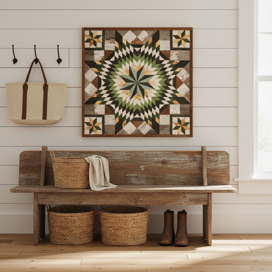 Amish Handmade Barn Quilt Wall Art – Reclaimed Barn Wood – 30.5” x 30.5”