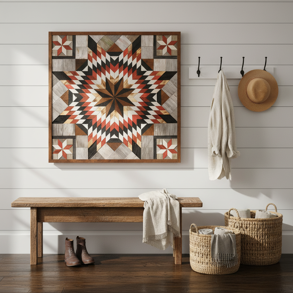 Amish Handmade Barn Quilt Wall Art – Reclaimed Barn Wood – 30.5” x 30.5”