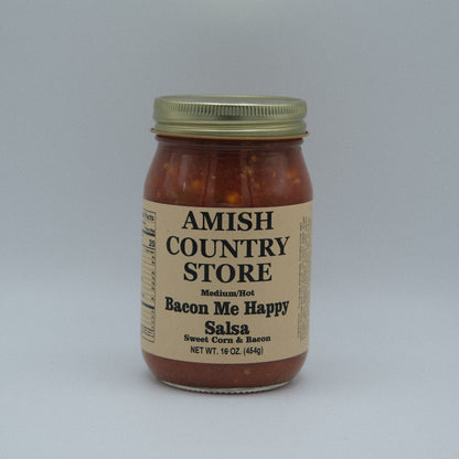 Bacon Me Happy Salsa | Medium-Hot Bacon Corn Salsa | Amish Country Store | 16 oz