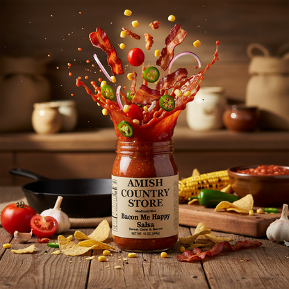 Bacon Me Happy Salsa | Medium-Hot Bacon Corn Salsa | Amish Country Store | 16 oz
