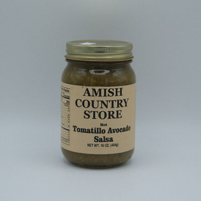 Tomatillo Avocado Salsa (Hot) 16 oz | Amish Country Store