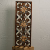 Handmade Amish Barn Quilt Banner Wall Art – 10.5in x 30in Reclaimed Wood Mosaic