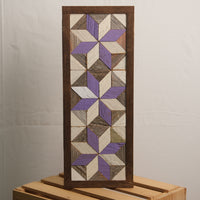 Handmade Amish 3 Stars Barn Quilt Wall Art – 15.5in x 6in Reclaimed Wood Mosaic