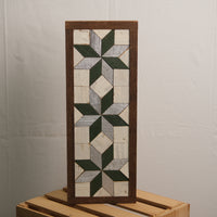 Handmade Amish 3 Stars Barn Quilt Wall Art – 15.5in x 6in Reclaimed Wood Mosaic