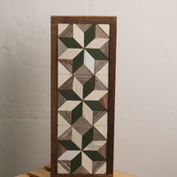 Handmade Amish 3 Stars Barn Quilt Wall Art – 15.5in x 6in Reclaimed Wood Mosaic