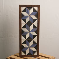 Handmade Amish 3 Stars Barn Quilt Wall Art – 15.5in x 6in Reclaimed Wood Mosaic