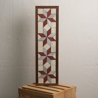 Handmade Amish 4 Stars Barn Quilt Wall Art – 20.5in x 6in x 2in Reclaimed Wood Mosaic