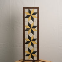 Handmade Amish 4 Stars Barn Quilt Wall Art – 20.5in x 6in x 2in Reclaimed Wood Mosaic