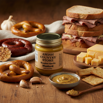 Roasted Garlic Mustard | Savory Country Condiment | 9 oz
