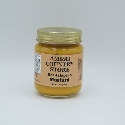 Hot Jalapeño Mustard | Spicy Amish-Recipe Condiment | 9 oz