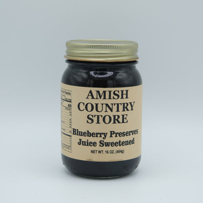 Blueberry Preserves | Juice-Sweetened Whole Berry Spread | 16 oz