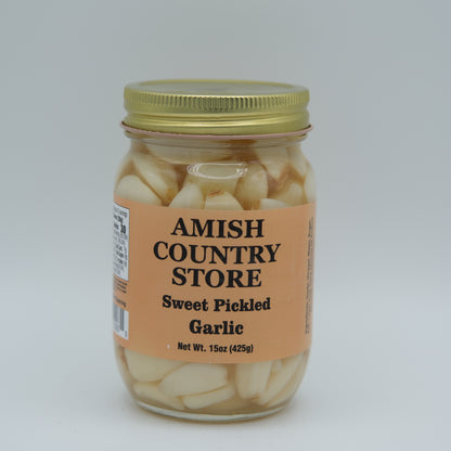 Sweet Pickled Garlic | Tangy Country Pantry Garlic | 15 oz