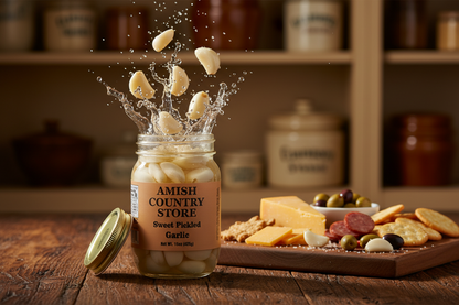 Sweet Pickled Garlic | Tangy Country Pantry Garlic | 15 oz