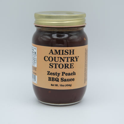 Zesty Peach BBQ Sauce | Sweet Heat Barbecue Glaze | 16 oz