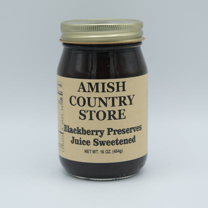 Blackberry Preserves | Juice-Sweetened Whole Berry Spread | 16 oz