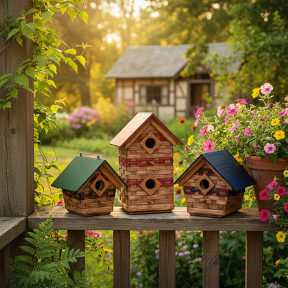 Amish Handmade Woven Bird House | Rustic Outdoor Garden Décor