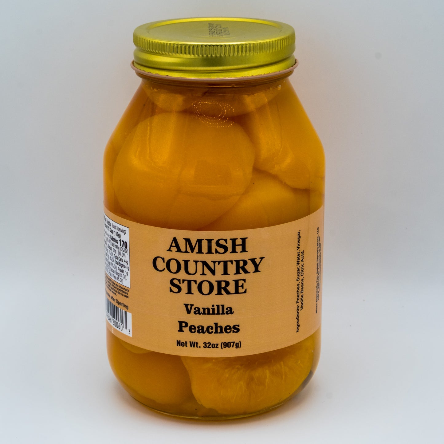 Vanilla Peaches in Syrup (Real Vanilla Bean) 32 oz | Amish Country Store
