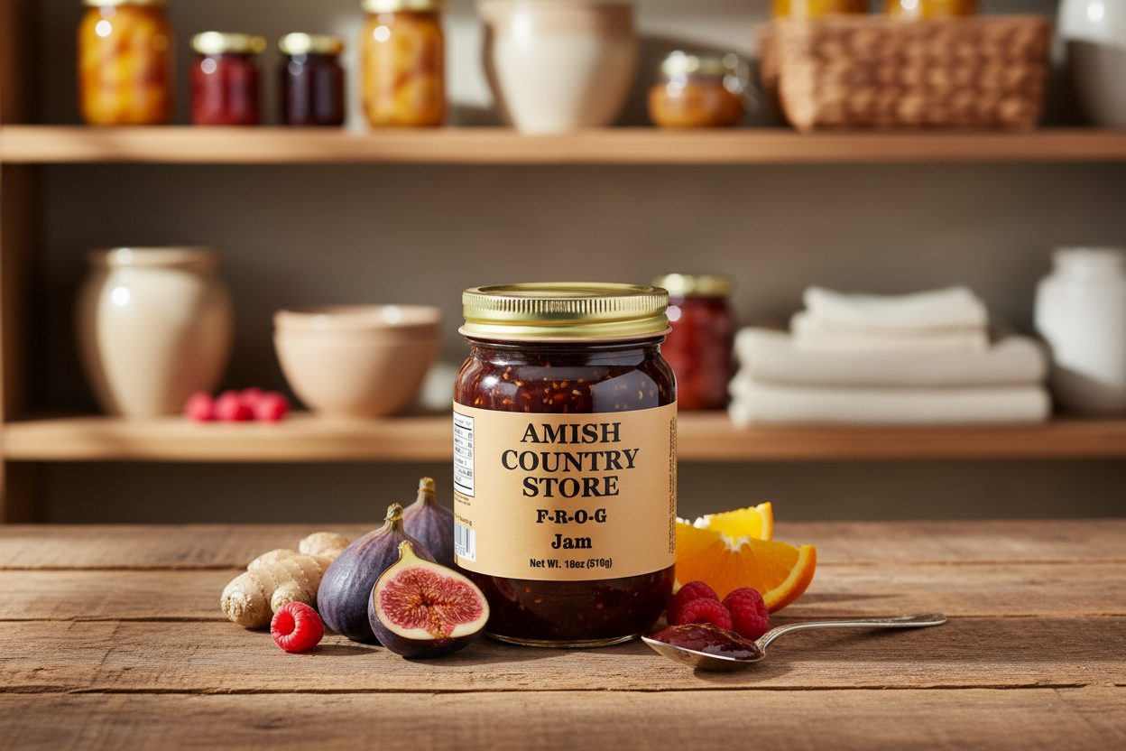F.R.O.G. Jam (Fig, Raspberry, Orange & Ginger) 18 oz | Amish Country Store