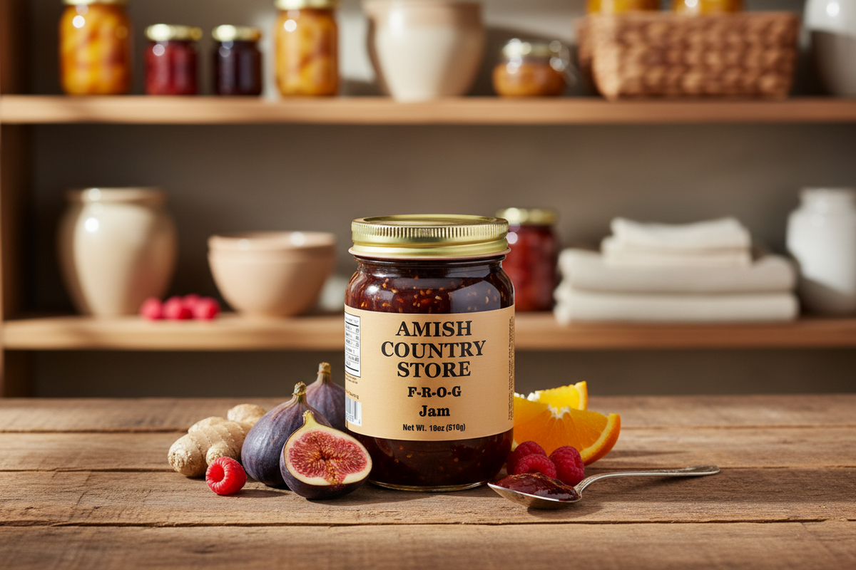 F.R.O.G. Jam (Fig, Raspberry, Orange & Ginger) 18 oz | Amish
