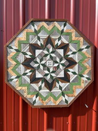 Amish Handmade Barn Quilt Wall Art – Reclaimed Barn Wood – 30.5” x 30.5” - Octagon