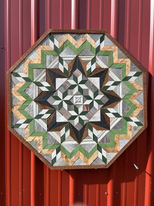 Amish Handmade Barn Quilt - Octagon (30.5 in x 30.5 in x 1 in)