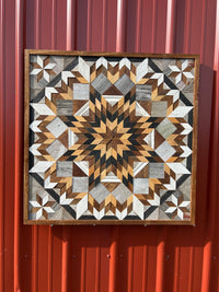 Amish Handmade Barn Quilt Wall Art – Reclaimed Barn Wood – 30.5” x 30.5”
