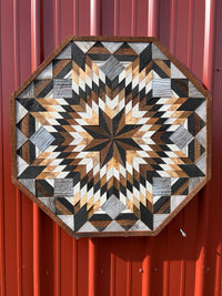 Amish Handmade Barn Quilt Wall Art – Reclaimed Barn Wood – 30.5” x 30.5” - Octagon