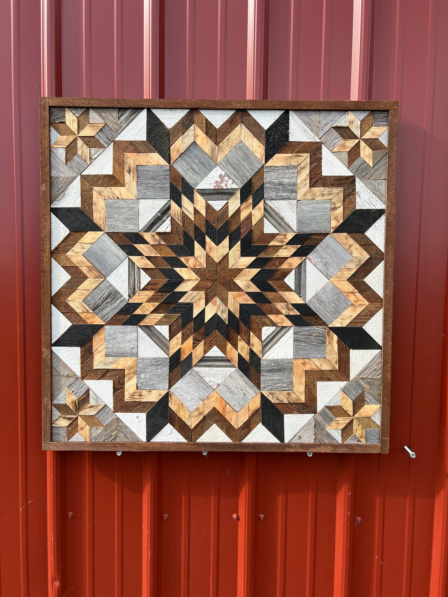 Amish Handmade Barn Quilt - Square (30.5 in x 30.5 in x 1 in)