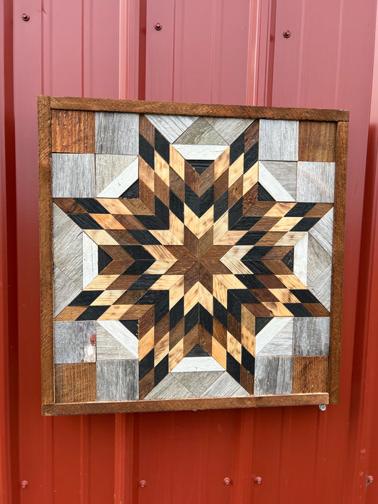 Amish Handmade Barn Quilt - Square (20.75 in x 20.75 in x 1 in)