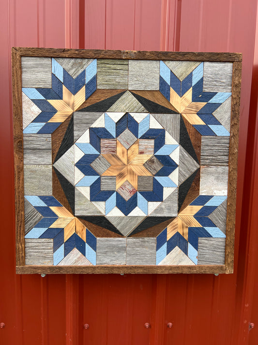 Amish Handmade Barn Quilt - Square (20.75 in x 20.75 in x 1 in)