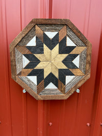 Amish Handmade Barn Quilt Wall Art – Reclaimed Barn Wood – 10.5” x 10.5”